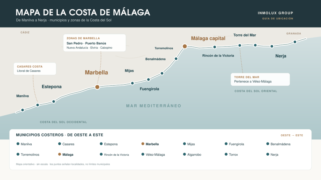 Mapa costa de Málaga